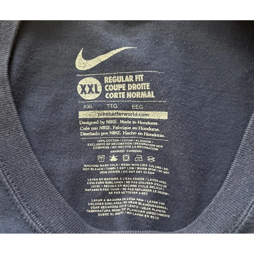 Nike Just Do It Men's XXL Blue Graphic T Shirt Regular Fit Swoosh Athletic Gym